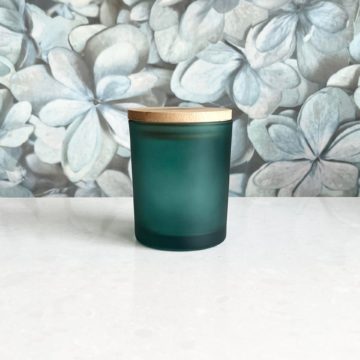 7oz Frosted Green Glass Candle Vessel MYSTIQ