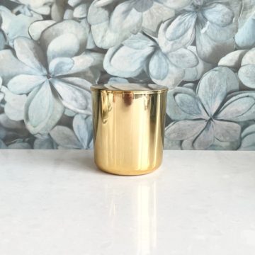 8oz Metallic Gold Glass Candle Vessel LUMINI