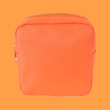 Nylon Makeup Bag (small): Neon Orange