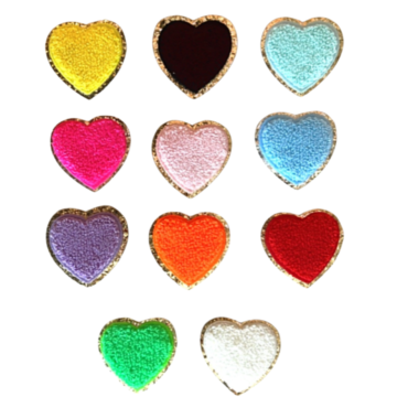 3M Chenille Heart Patches