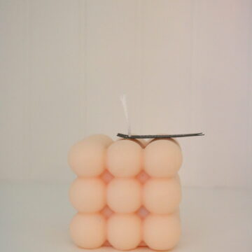 Peppermint Aromatherapy Bubble Candle- Blush Peach
