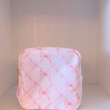 Pink Coquette Bow Makeup Bag (small)
