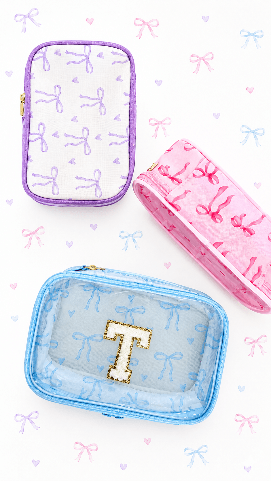 9 16 Clear Bow Makeup Case