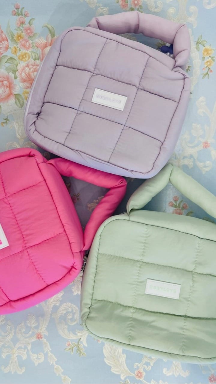 Puff Cosmetic Bag With Handle