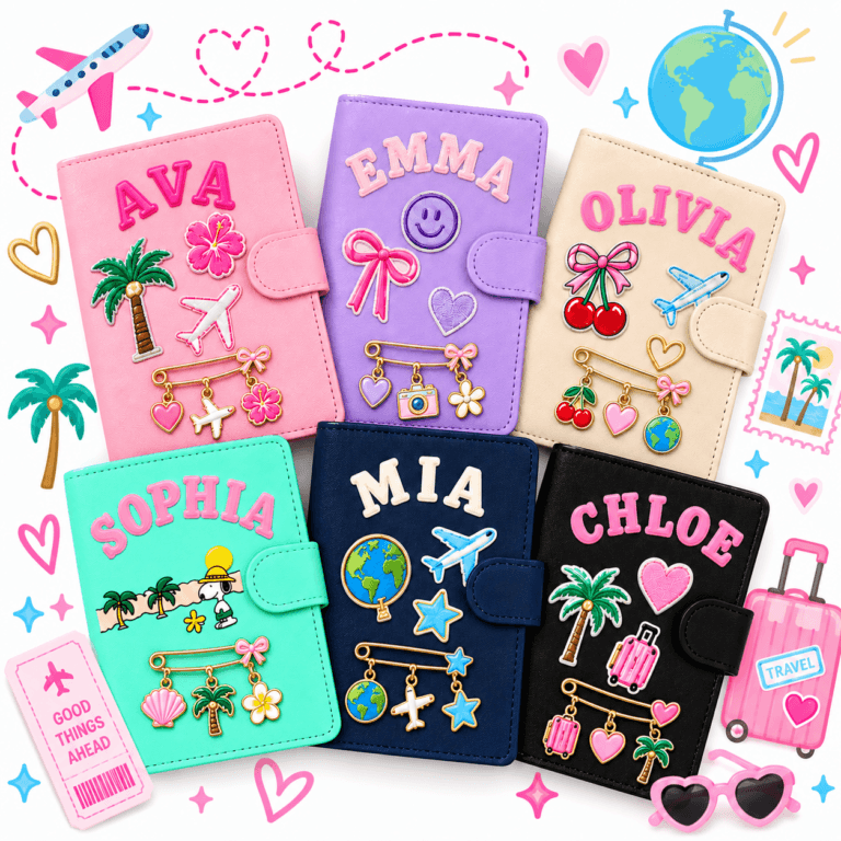 Sq Passport With Charm Pin