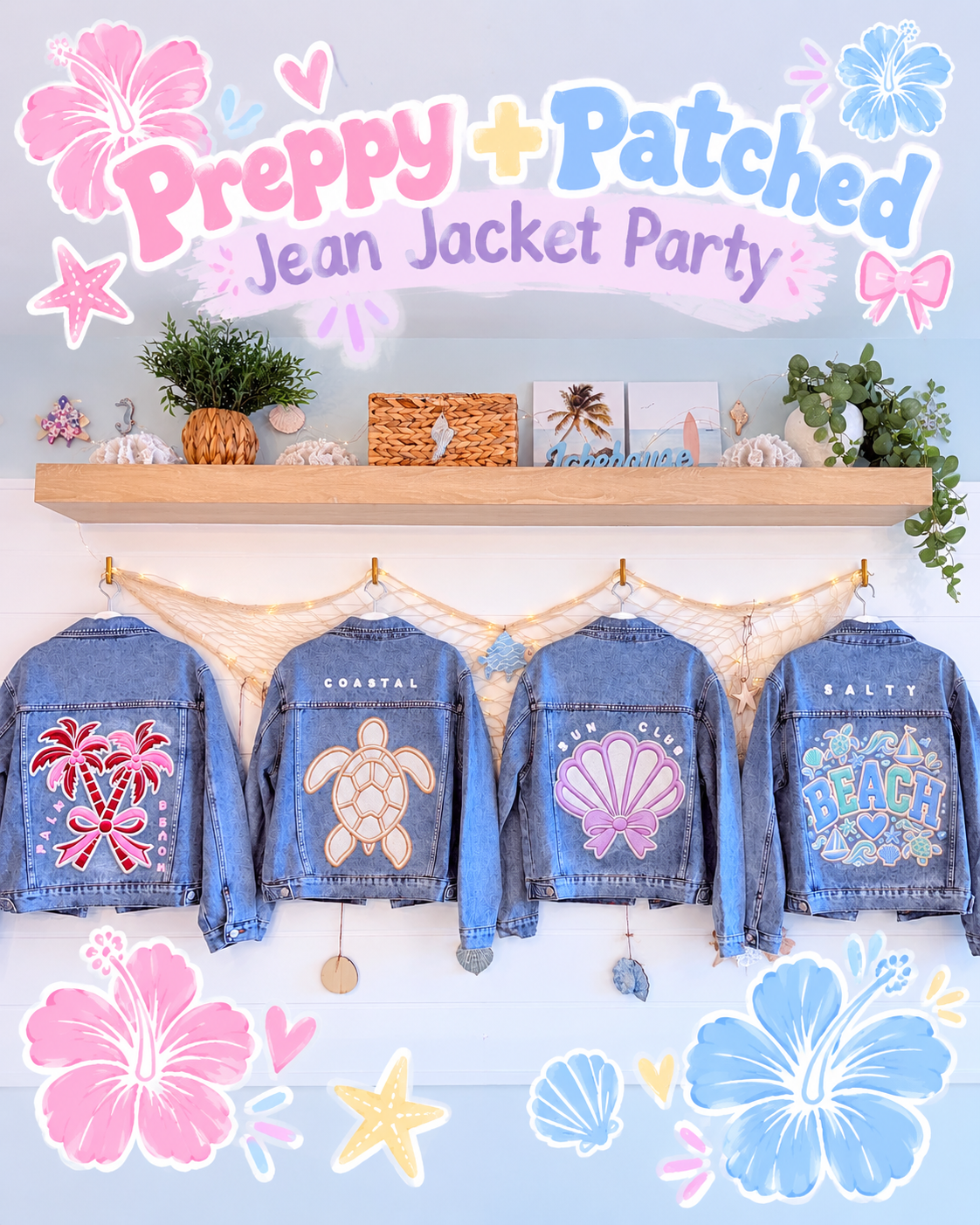4 5 Preppy Patched Jean Jacket Party (2)