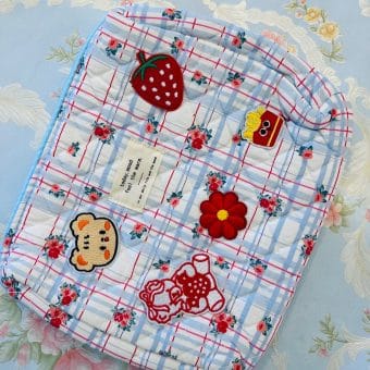 A La Carte: Personalized Coquette Cotton Makeup Pouch (White/Medium)