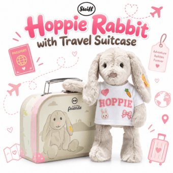 A La Carte:  Personalized Steiff Hoppie Rabbit w/Suitcase