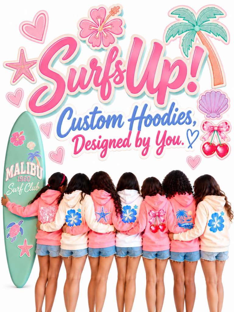 3 4 Surfs Up Custom Hoodie Sticker Poster