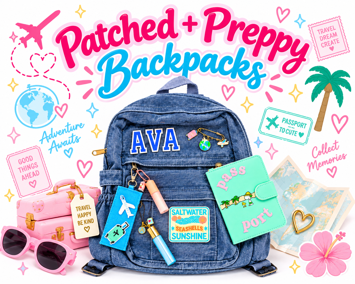 5 4 Patched And Preppy Travel Backpack Collage