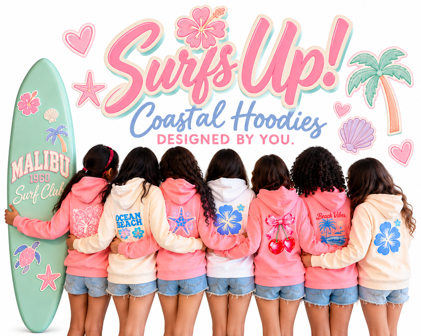 5 4 Surfs Up Coastal Hoodie Crew