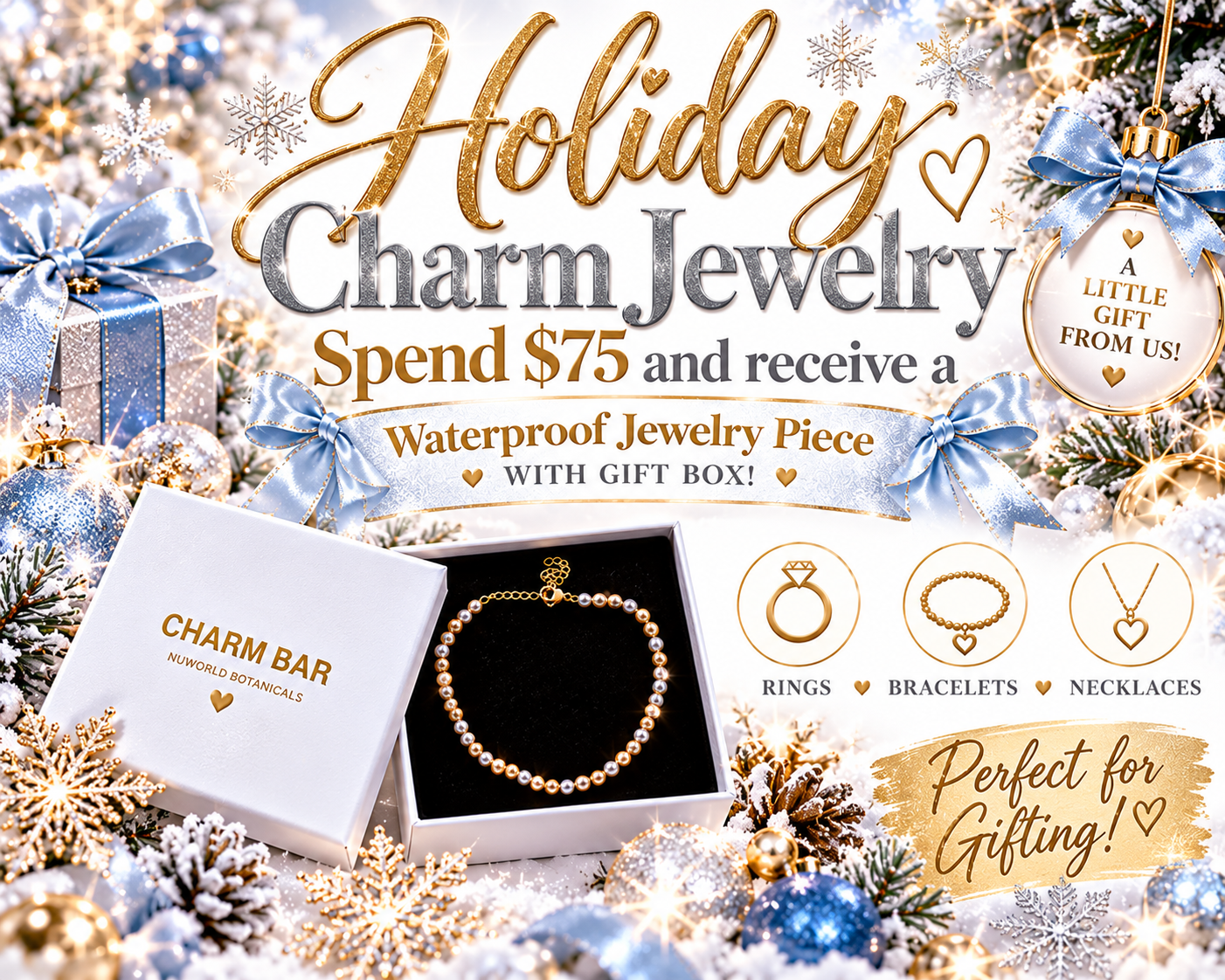 5 7 Sparkling Holiday Charm Jewelry Gift Promo