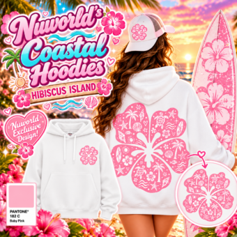 A La Carte: Hibiscus Custom Coastal Hoodie (100% Cotton)