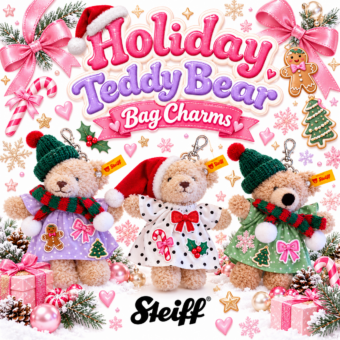 A La Carte: Steiff Holiday Patch Teddy Bag Charm (Ultra-Plush)