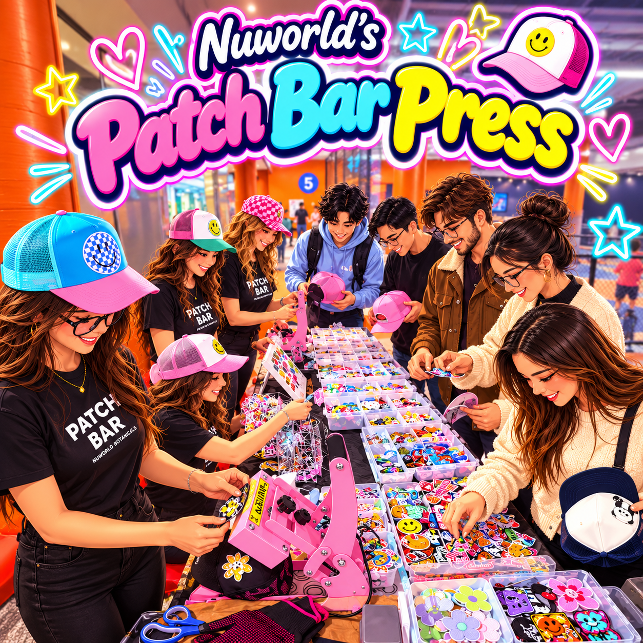 Sq Nuworld’s Neon Patch Bar Press