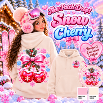 A La Carte: Snow Cherry Custom Patch Hoodie (100% Cotton)